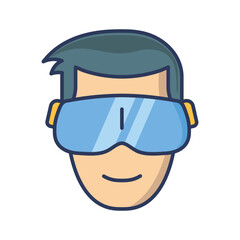 Vr virtual reality glasses flat icon vector image