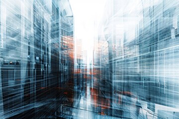 Fototapeta premium Abstract visualization of a futuristic cityscape with integration of technology in modern urban environment. Ai generative