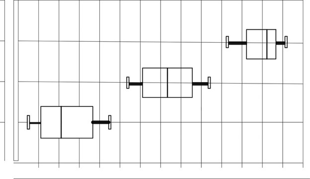Box and whiskes plot in black and white