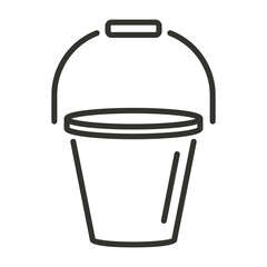 Bucket linear icon. Domestic bucket outline vector illustration