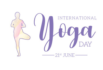 international yoga day celebrated on june 21st banner design for social media or corporate , white background
