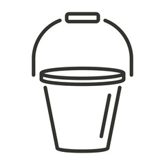 Bucket linear icon. Domestic bucket outline illustration