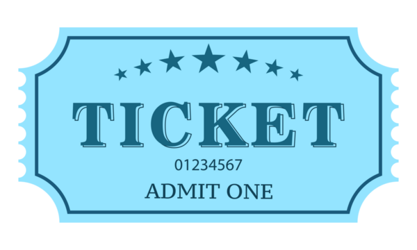 Ticket PNG. Entrance ticket. Cinema, theater ticket	.Admission ticket