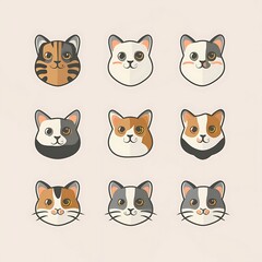 Fototapeta premium set of funny cartoon cats