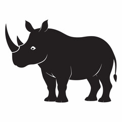 rhino silhouette isolated on white
