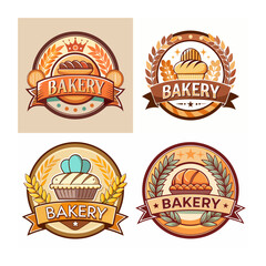 a logo for bakery with a cake and a picture of a bakery logo.
