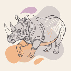 Obraz premium rhino cartoon page