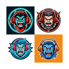 a cartoon image of a monster with headphones