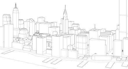 Fototapeta premium modern city metropolis 3D rendering