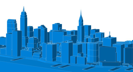 Fototapeta premium modern city metropolis 3D rendering