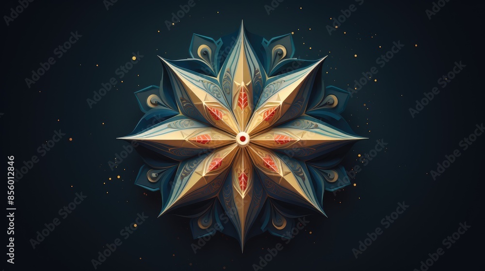 Aufkleber an intricate and mesmerizing kaleidoscope of colors and shapes, this image is a visual feast that wi