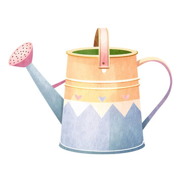 recommend clip art: Watering Can PNG, Watering Can Clip Art isolated on a white background, Cute stock illustration, Watercolor hand drawn, Garden Tools PNG, Garden hoe PNG, Shovel PNG, Pruning Shears PNG