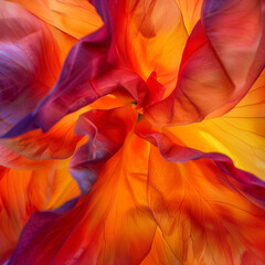 Vibrant Macro Shot of an Orange Rose in Full Bloom,  Close-Up View of Orange flower