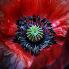 red poppy flower closeup