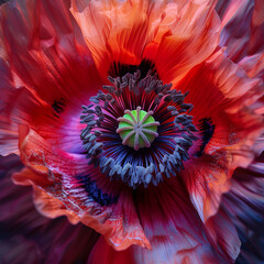 red poppy flower closeup