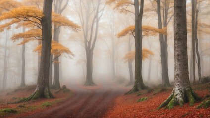 Beech Trees in Enchanting Forest Setting