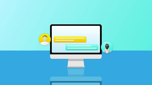 Conversation avec un chatbot IA sur un ordinateur 