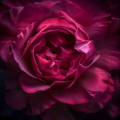 Naklejka premium Vibrant Macro Shot of an Purple Rose in Full Bloom, Close-Up View of violet flower