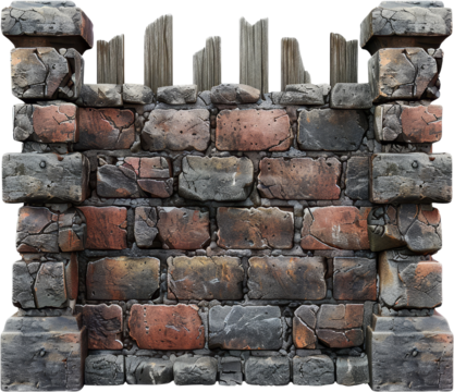stone brick wall, grunge texture clipart, dark grey brown, png, transparent background, cut out background, di cut