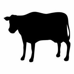 silhouette or illustration of a cow or buffalo