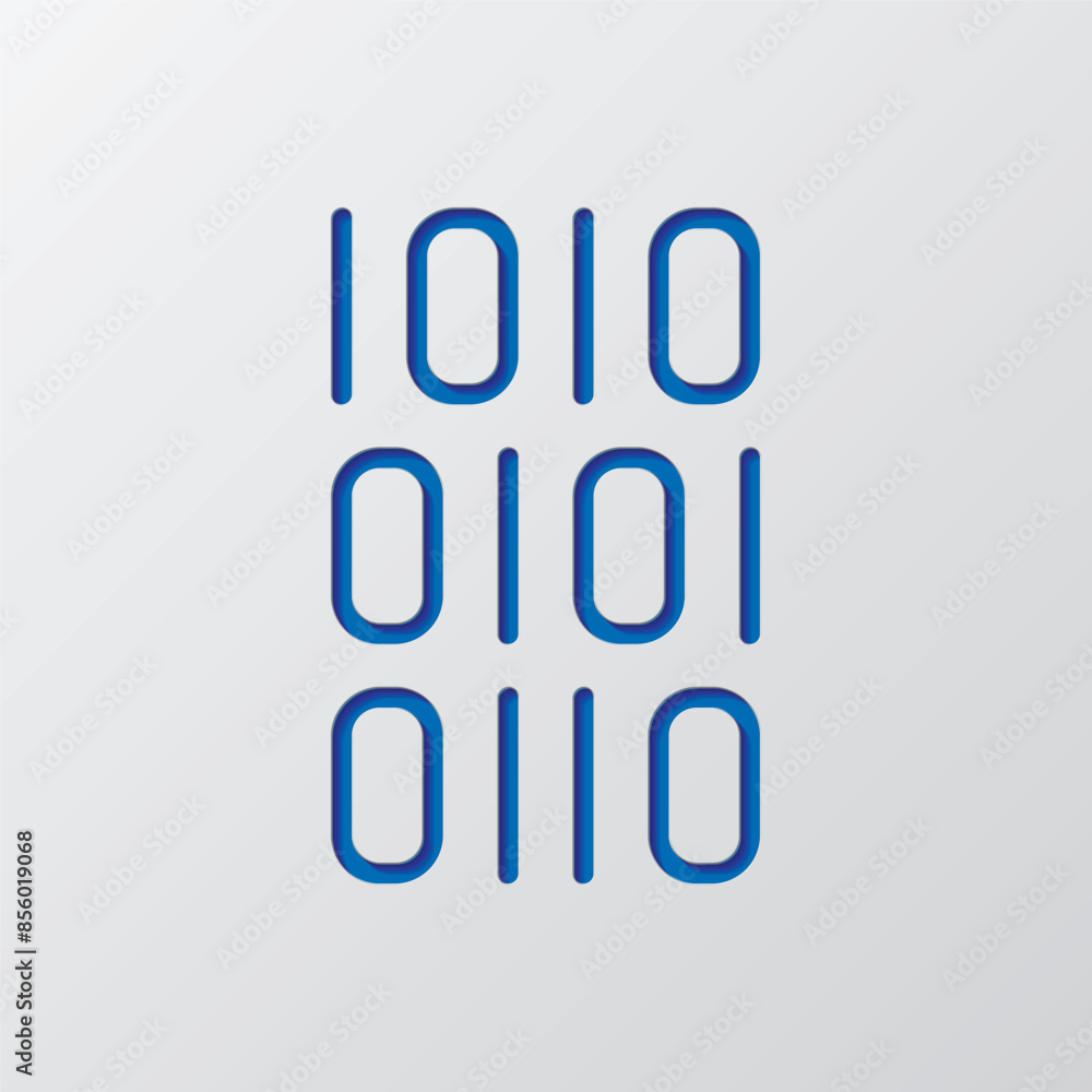 Aufkleber coding simple icon vector. flat design. paper cut design. cutted blue symbol with shadow. gray backg