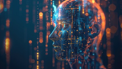 Fototapeta premium Digital Humanoid Abstract Portrait