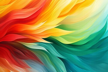 Abstract colorful wavy pattern with red, orange, yellow, green, and blue hues