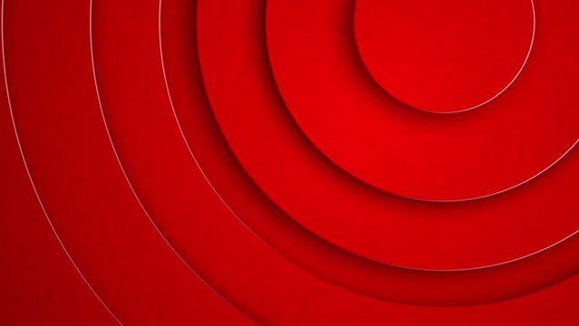 3D gradient background. Red paper cut out circle pattern in layers. Loop motion graphic.