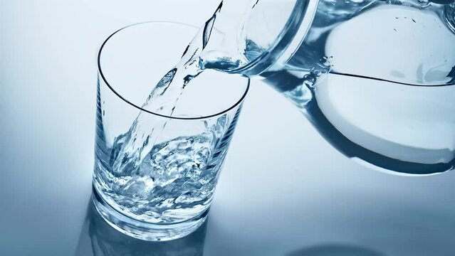 Pouring water into glass