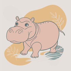 illustration of a hippopotamus