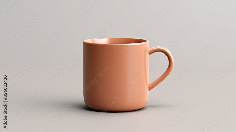 Wall mural simple and elegant 3d rendering of a coffee mug on a solid background. the mug is a solid color with