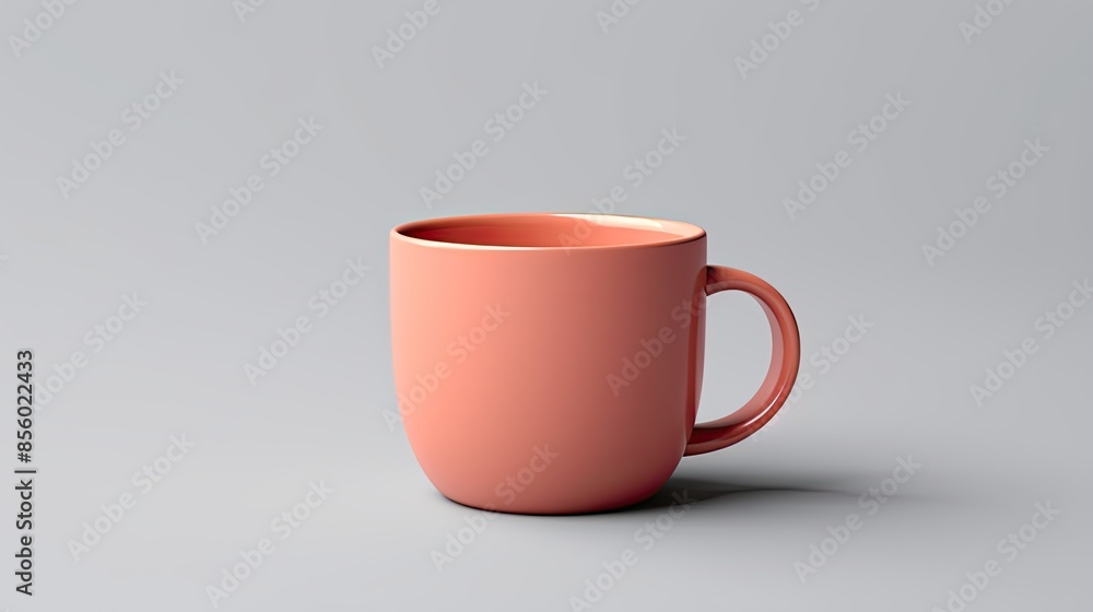 Poster this is a simple 3d rendering of a pink mug on a white background. the mug is slightly angled to the