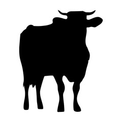 silhouette or illustration of a cow or buffalo