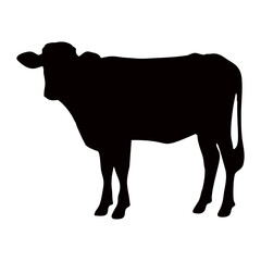 silhouette or illustration of a cow or buffalo