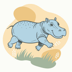 illustration of a hippopotamus