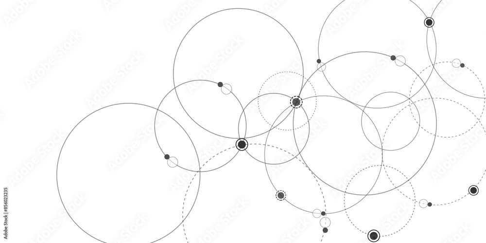 Aufkleber Vectors Plexus circles connection for global communication, science, big data visualization and technology background design