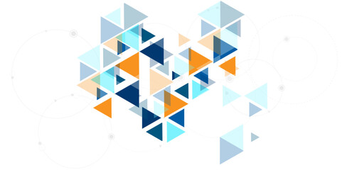 Abstract blue triangle modern template for business or technology presentation, Abstract blue triangle background.
