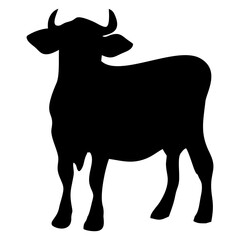 silhouette or illustration of a cow or buffalo
