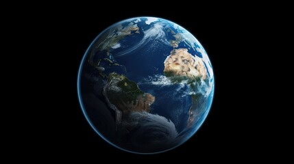 A beautiful shot of planet Earth from space, showing the continents, oceans, and clouds. The image is clear and detailed, and the colors are vibrant.