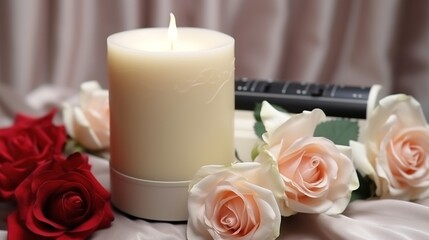 rose and candle