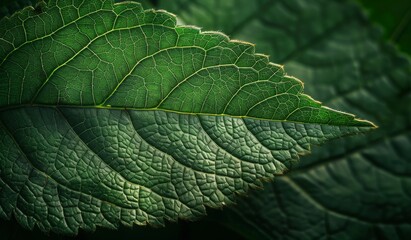 Obraz premium Macro shot of a delicate leaf's vein structure