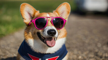 Dog with sunglasses