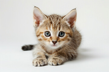 子猫、白背景、正面、可愛い