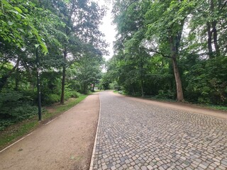 sidewalk in the ''Treptower Park'', a parc in Berlin (Treptow/Köpenick) - Germany