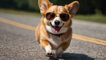 Dog with sunglasses