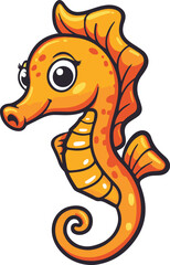 Fototapeta premium illustration of a cartoon Sea horse