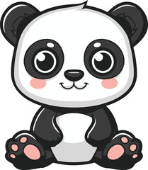 panda with a smile vector