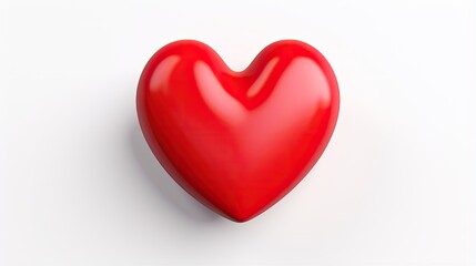 Obraz premium A simple 3D rendering of a red heart on a white background.