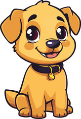 Cute cartoon vector dog, puppy