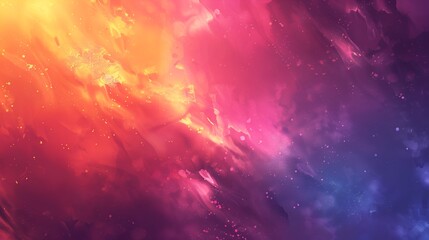 Fototapeta premium A vibrant abstract background featuring a gradient of warm colors transitioning from yellow to pink to purple, resembling a cosmic or nebula-like scene.